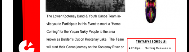 Ktunaxa Canoe Trek Invitation